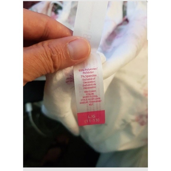 No Boundaries Blouse Size Large Size 11-13 Floral Short Sleeve Crochet Cut Out - Picture 9 of 12